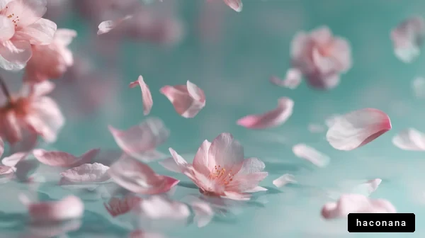 桜の花びらと淡い背景