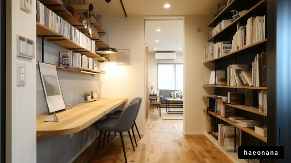 明るい書斎の風景