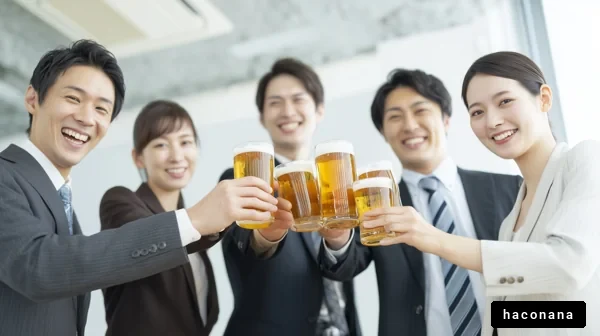 ビールで乾杯するビジネスマンたち