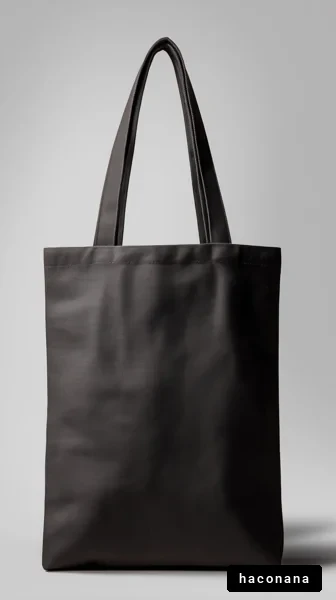 シンプルな黒いトートバッグ