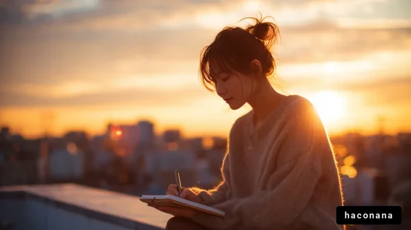 夕日の下での静かなひと時