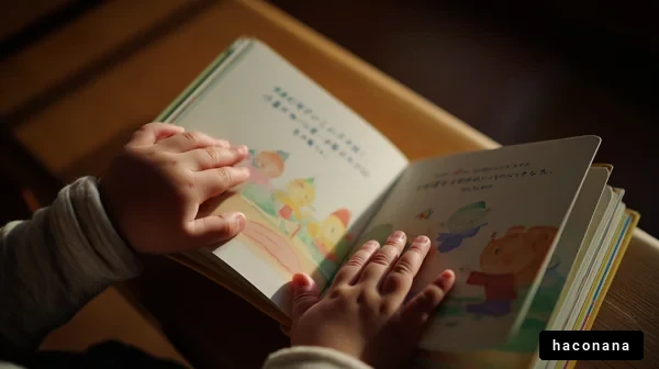 子どもがその場で本を読む