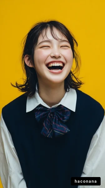笑顔の若い女性