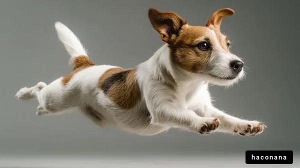 跳ぶ犬の写真