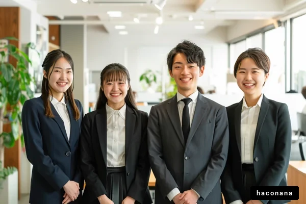明るい職場での若者たち