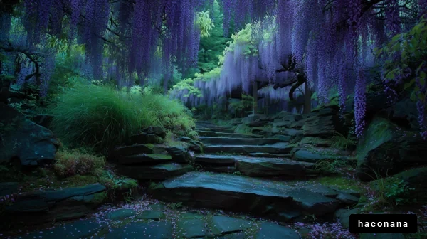 幻想的な藤の庭