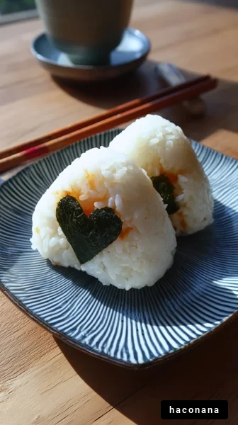 ハート型のおにぎり