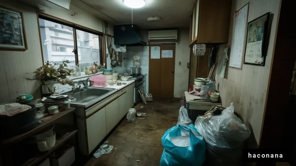 散らかったキッチンの風景