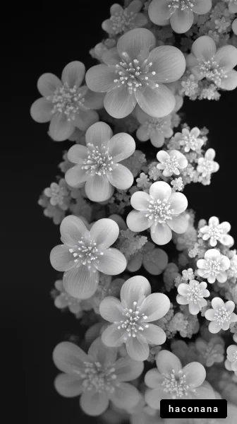 美しい花のモノクロ写真