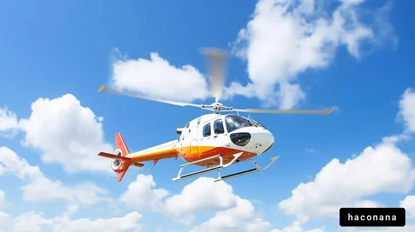 青空を飛ぶヘリコプター