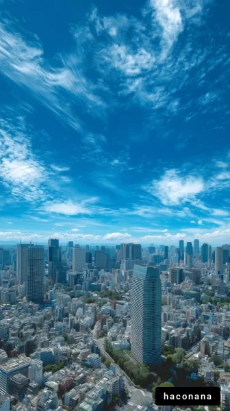 都市の空と建物の風景