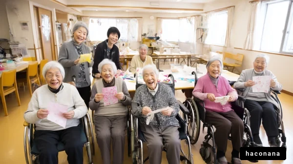 笑顔あふれる老人介護施設