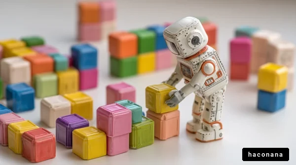 ロボットがブロックを積む