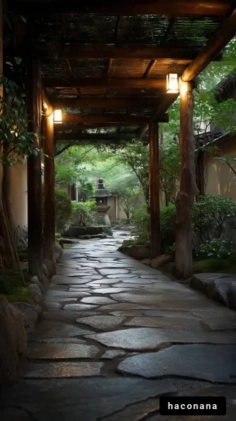 静かな庭の小道