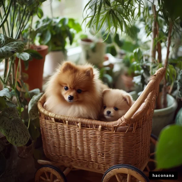 可愛い犬の親子