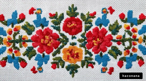 色とりどりの刺繍模様