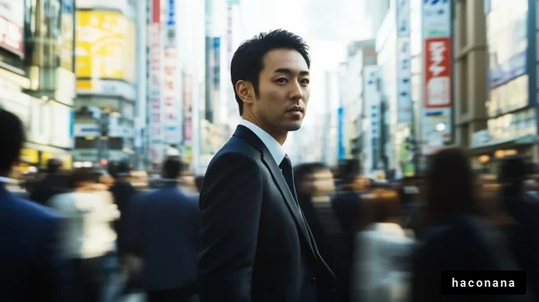 ビジネス街を歩く男性