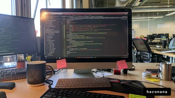 オフィスでのコーディング風景