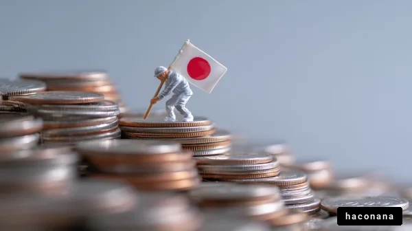 コインの山で旗を掲げる