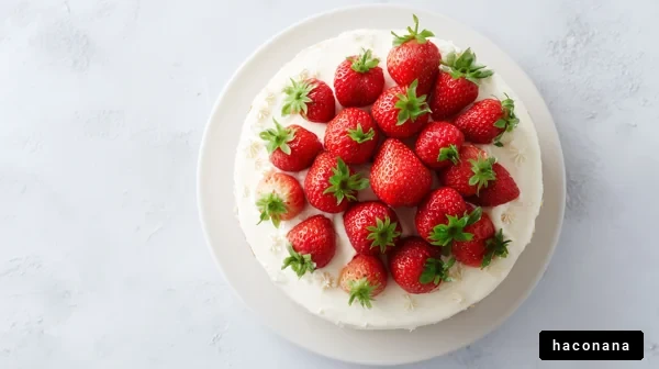 ストロベリーケーキの上にいちご