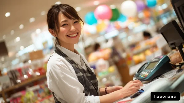 店員が笑顔で接客中