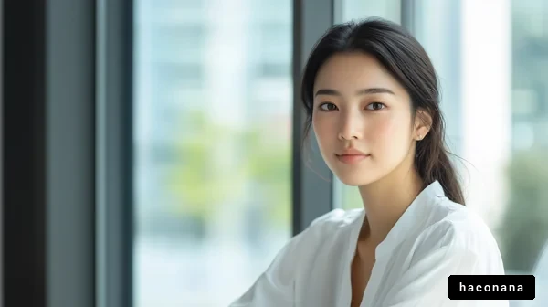 窓辺で微笑む女性