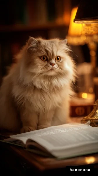 本の上の猫