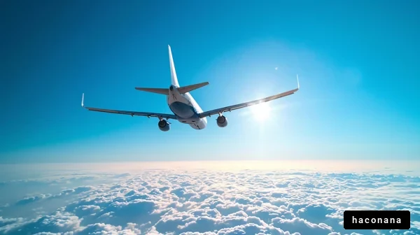 青空を飛ぶ航空機