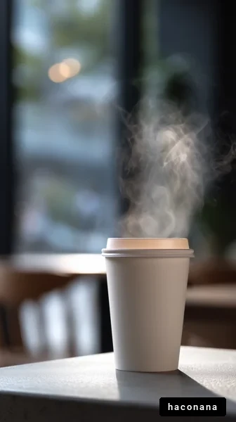温かいコーヒーのカップ