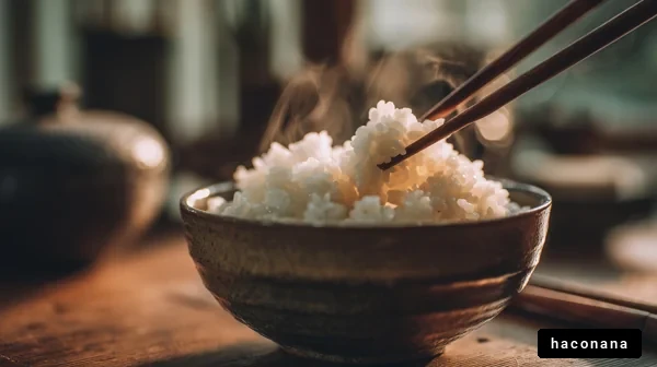  steaming rice in a bowl