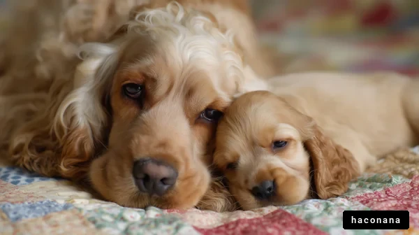 犬の親子の可愛らしさ