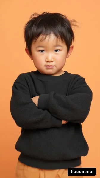 無表情の子供のポートレート