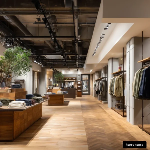 スタイリッシュな服屋の内部