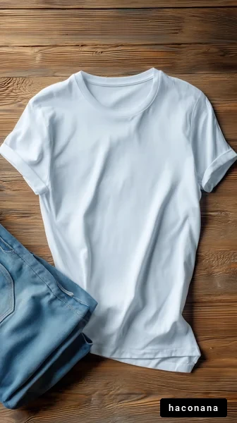シンプルなTシャツとジーンズ