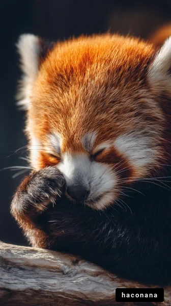 眠るレッサーパンダの姿 眠るレッサーパンダの姿
