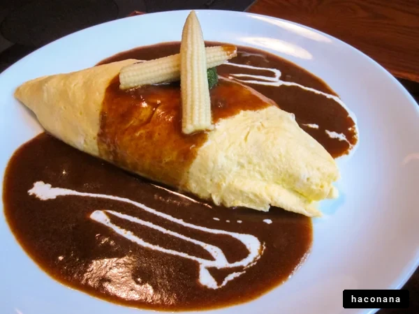 美味しいオムライスの盛り付け
