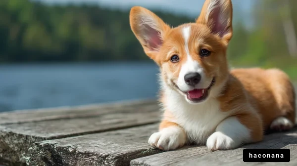 可愛らしい子犬と自然
