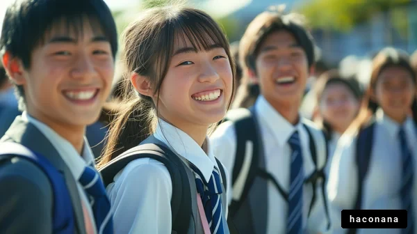笑顔の学生たちと青春