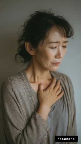 心の苦悩を表現する女性