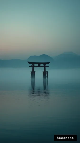 霧に包まれた鳥居