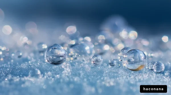 雪の上の水滴