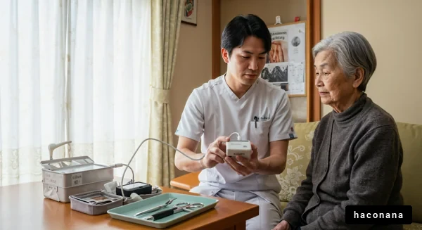医療従事者と高齢者の会話