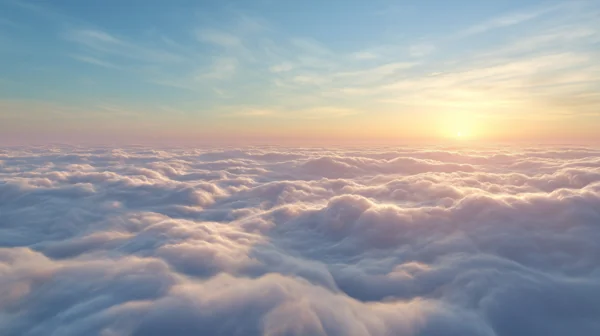 雲海と朝日の幻想的な空