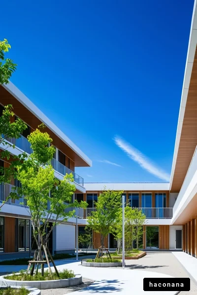 現代的な建築と青空