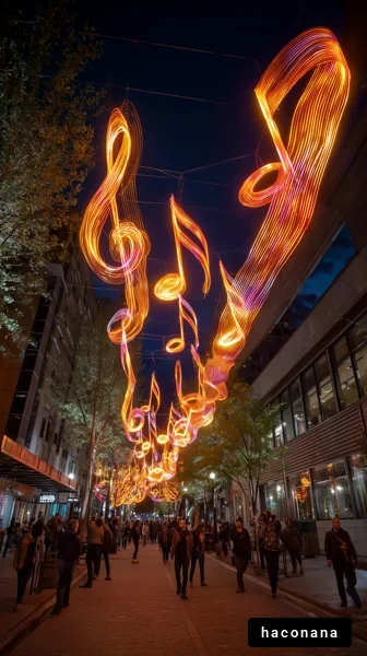 音楽の明かりが照らす夜景