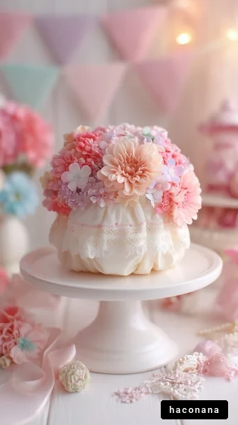 華やかな花のデコレーションケーキ