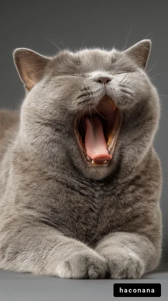 かわいい猫のあくび