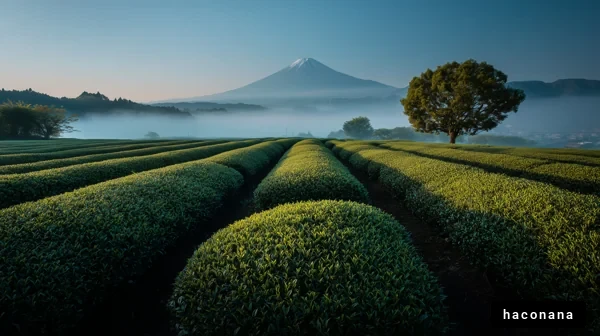 富士山と茶畑の風景