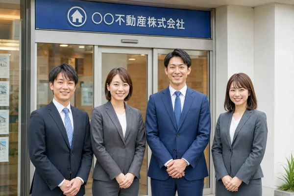 不動産会社スタッフの集合写真