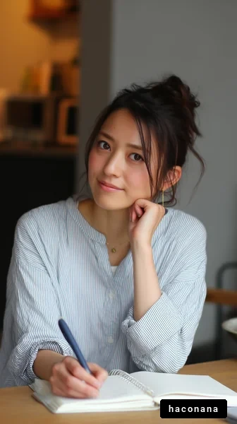 カフェで考える女性